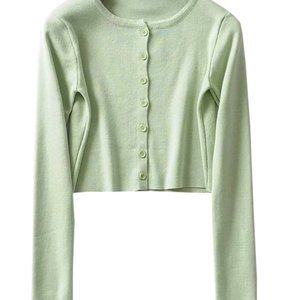 Beckett Top / Sage Green Cropped Cardigan